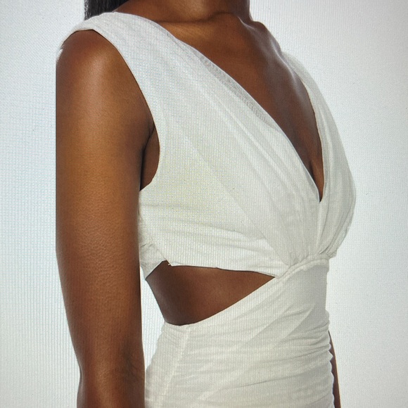 NEW! AKIRA ALWAYS A SLAY THIS‎ WAY LOW V NECK MIDI DRESS in LIGHT BROWN SIZE L - Picture 6 of 16